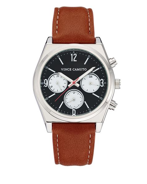 vince camuto relojes son buenos|Vince Camuto Multifunction Faux Leather Band Watch.